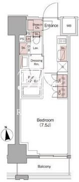ザ・パークハビオ新御徒町 503 間取り図