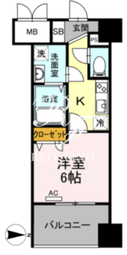 トリオマーレ蔵前 403 間取り図