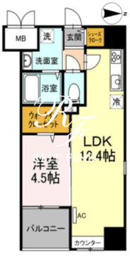 トリオマーレ蔵前 801 間取り図