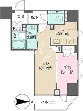 グランスイート四谷エクシア 1103 間取り図