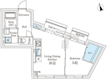 フィーカ代々木上原 601 間取り図