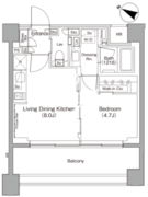 ザ・パークハビオ代々木初台 406 間取り図