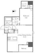 カーサスプレンディッド麻布十番 1302 間取り図