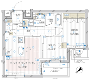 ザ・レジデンス駒込染井 101 間取り図