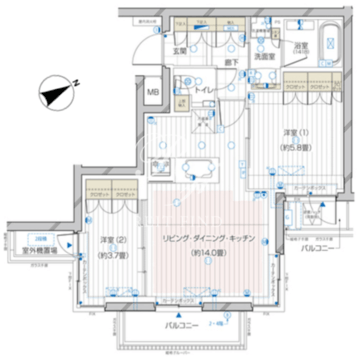 ザ・レジデンス駒込染井 208 間取り図
