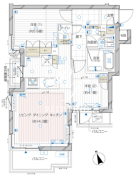 ザ・レジデンス駒込染井 306 間取り図