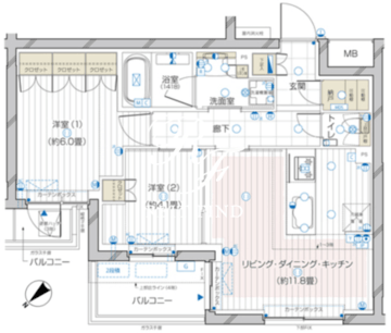 ザ・レジデンス駒込染井 405 間取り図
