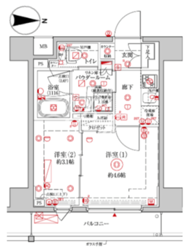クレイシア森下ステーションサイト 206 間取り図