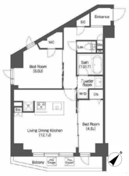 アイフラット中目黒 202 間取り図