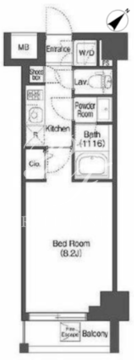 アイフラット中目黒 206 間取り図