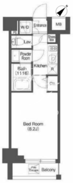 アイフラット中目黒 307 間取り図