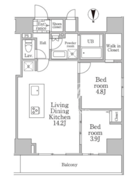 レジディア三軒茶屋3 802 間取り図