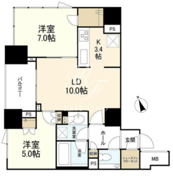 アルビオ・ザ・タワー千代田飯田橋 24F 間取り図