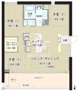 ガーデニエール砧ウエスト 206 間取り図