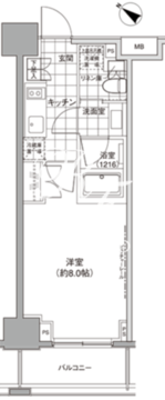 パークハビオ人形町 603 間取り図