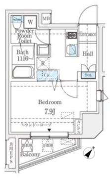 プライムレジデンス渋谷 801 間取り図