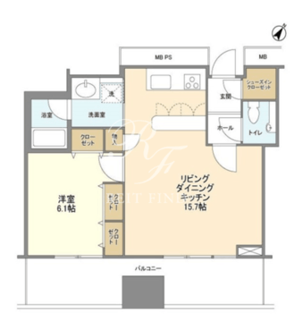 リガーレ日本橋人形町 3606 間取り図