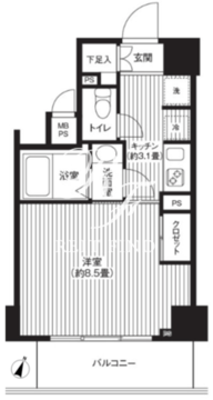 カスタリア初台 1002 間取り図