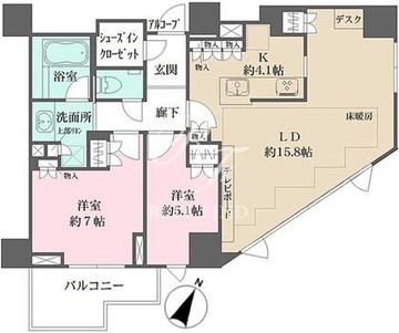 プラウド恵比寿南 904 間取り図