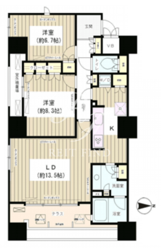 エンブレムコート明石町 305 間取り図