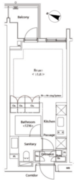 カスタリア新宿夏目坂 310 間取り図