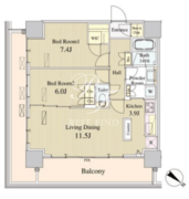 ルミレイス豊洲 1508 間取り図