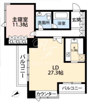 ザ・ウエストミンスター六本木 408 間取り図