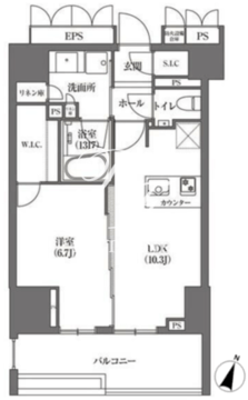浜町アパートメンツ 707 間取り図