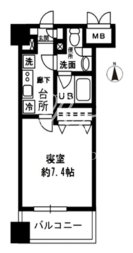 レジディア四谷三丁目 409 間取り図