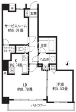 レジディア三軒茶屋2 102 間取り図