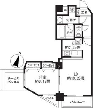 レジディア三軒茶屋2 702 間取り図