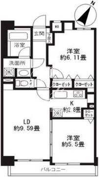 レジディア三軒茶屋2 304 間取り図