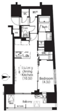 フレンシア四谷左門町 1003 間取り図