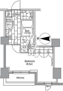 ザ・パークハビオ新宿 332 間取り図