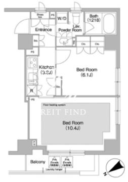 コンフォリア日本橋人形町イースト 1001 間取り図