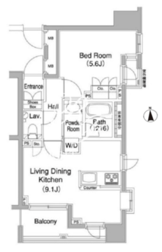 コンフォリア西早稲田 1203 間取り図