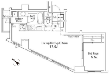 パークアクシス六本木檜町公園 203 間取り図