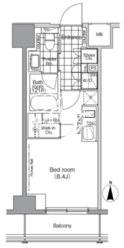 パークハビオ秋葉原 308 間取り図