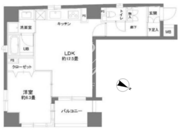 カスタリア人形町2 101 間取り図