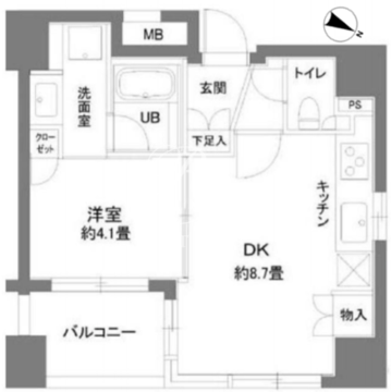 カスタリア人形町2 204 間取り図
