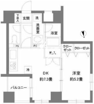 カスタリア新富町2 201 間取り図
