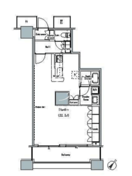 ザ東京タワーズミッドタワー 2307 間取り図