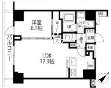 フレームス赤坂 1002 間取り図