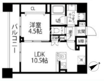フレームス赤坂 1202 間取り図