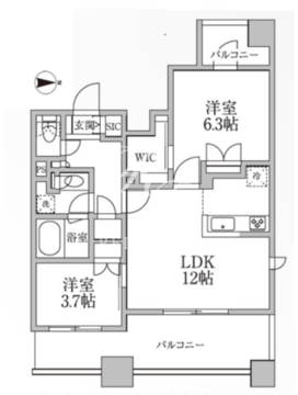 レジディア新御徒町2 1104 間取り図