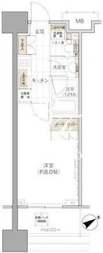 パークハビオ西新宿 1304 間取り図
