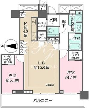 ザ・パークハウス晴海タワーズクロノレジデンス 4202 間取り図