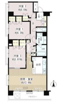 クラッサ目黒かむろ坂 602 間取り図