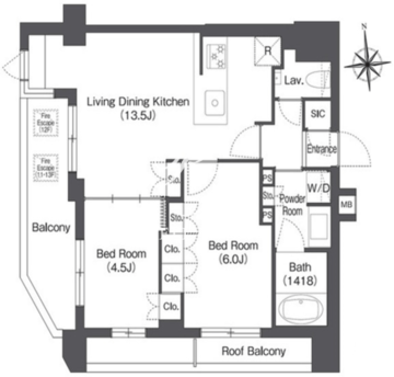 ディームス上野御徒町 1203 間取り図