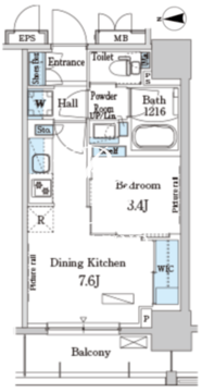 パークアクシス上野・稲荷町 502 間取り図